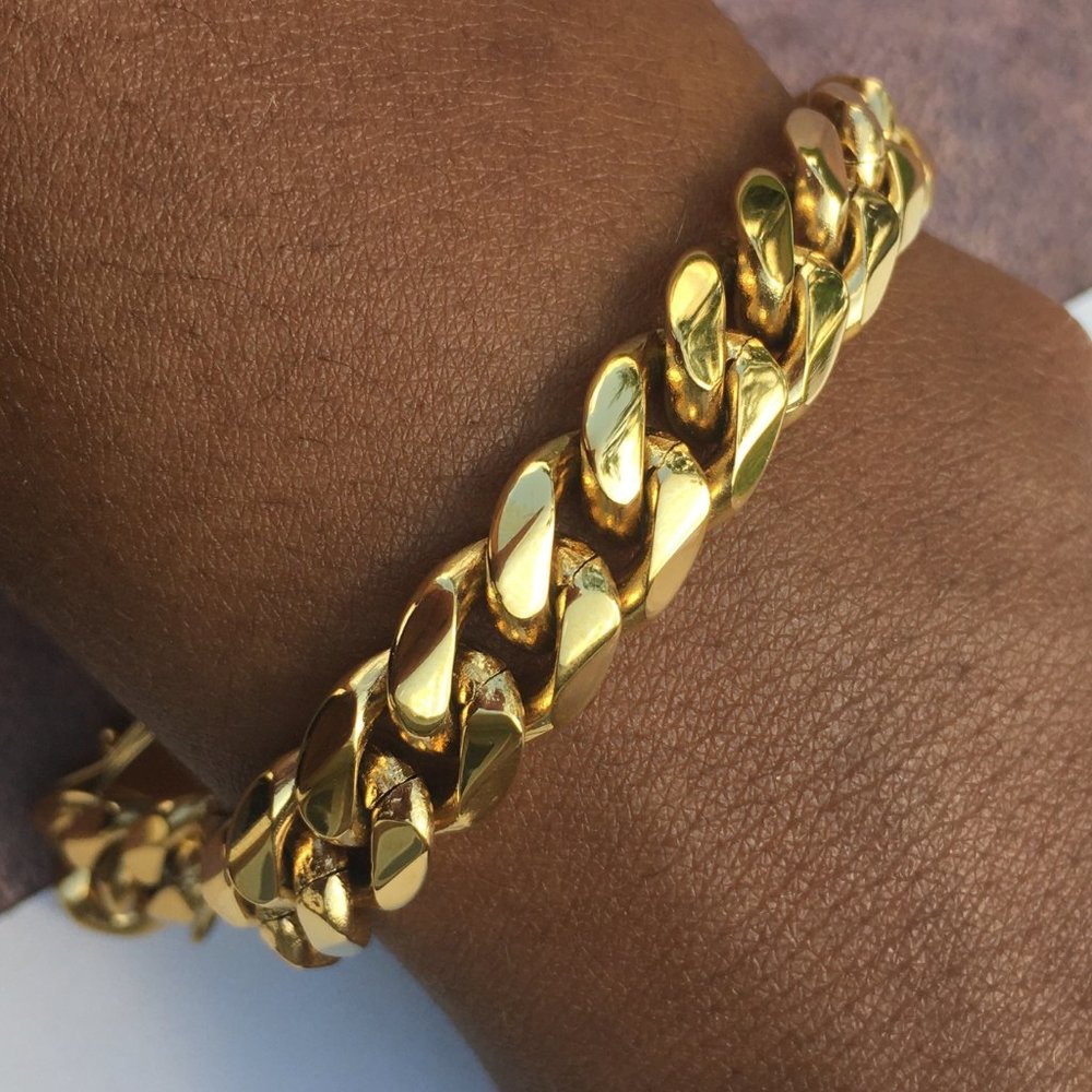 Chunky Statement 18K Gold Plated Chain Link Bracelet